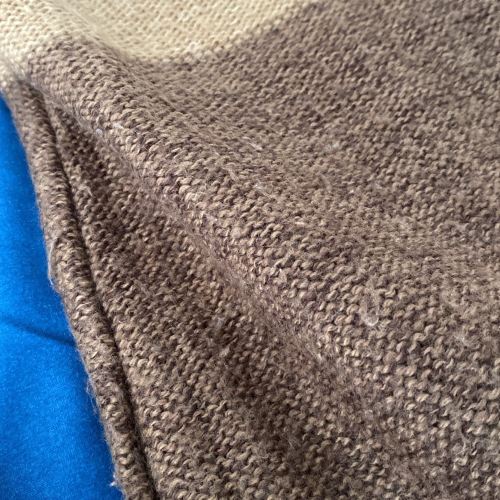 Vintage Colorblock Brown and Tan Sweater Button Down Cardigan - Picture 8 of 17